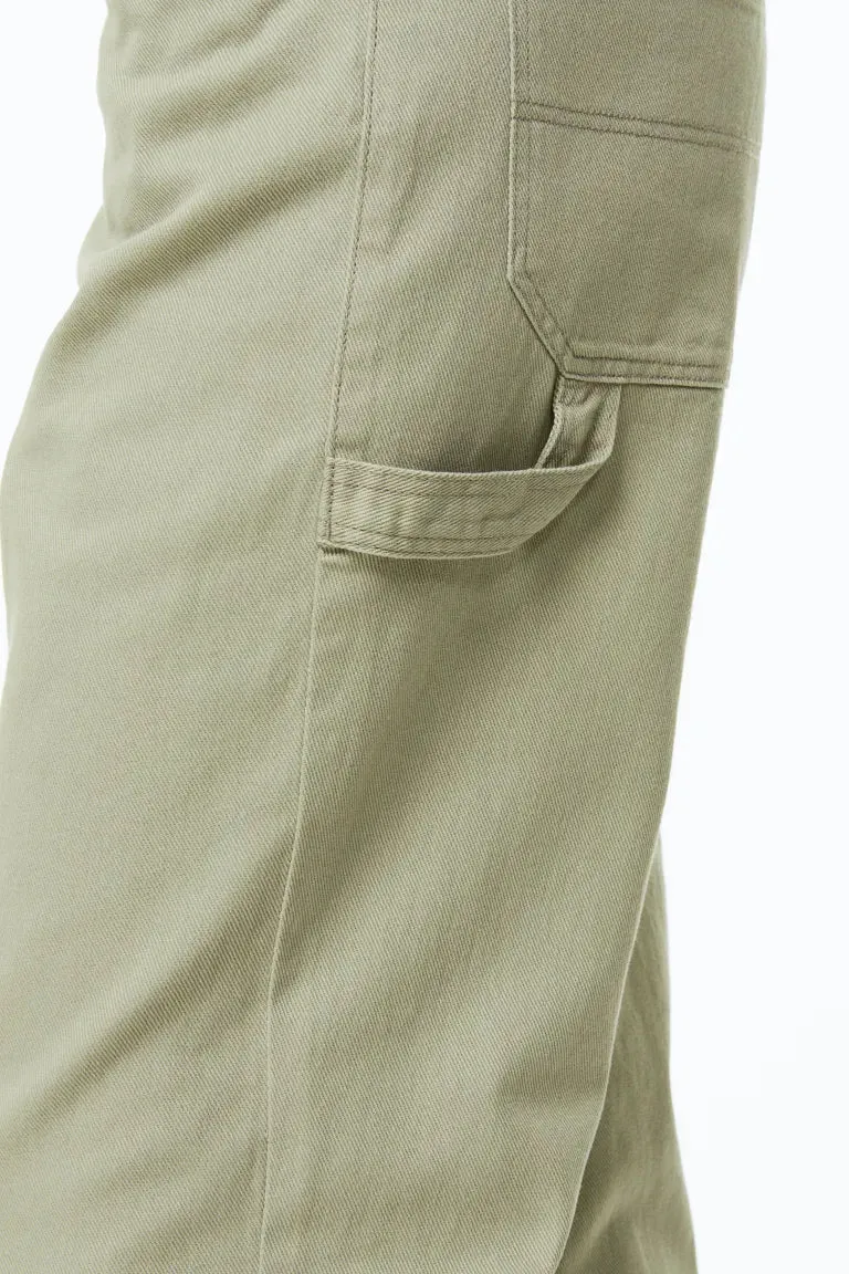 H&M twill cargo pants, light green khaki