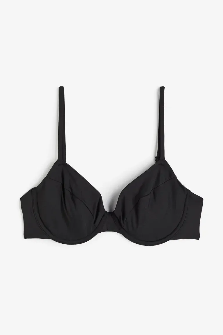 H&M unlined bikini top, black