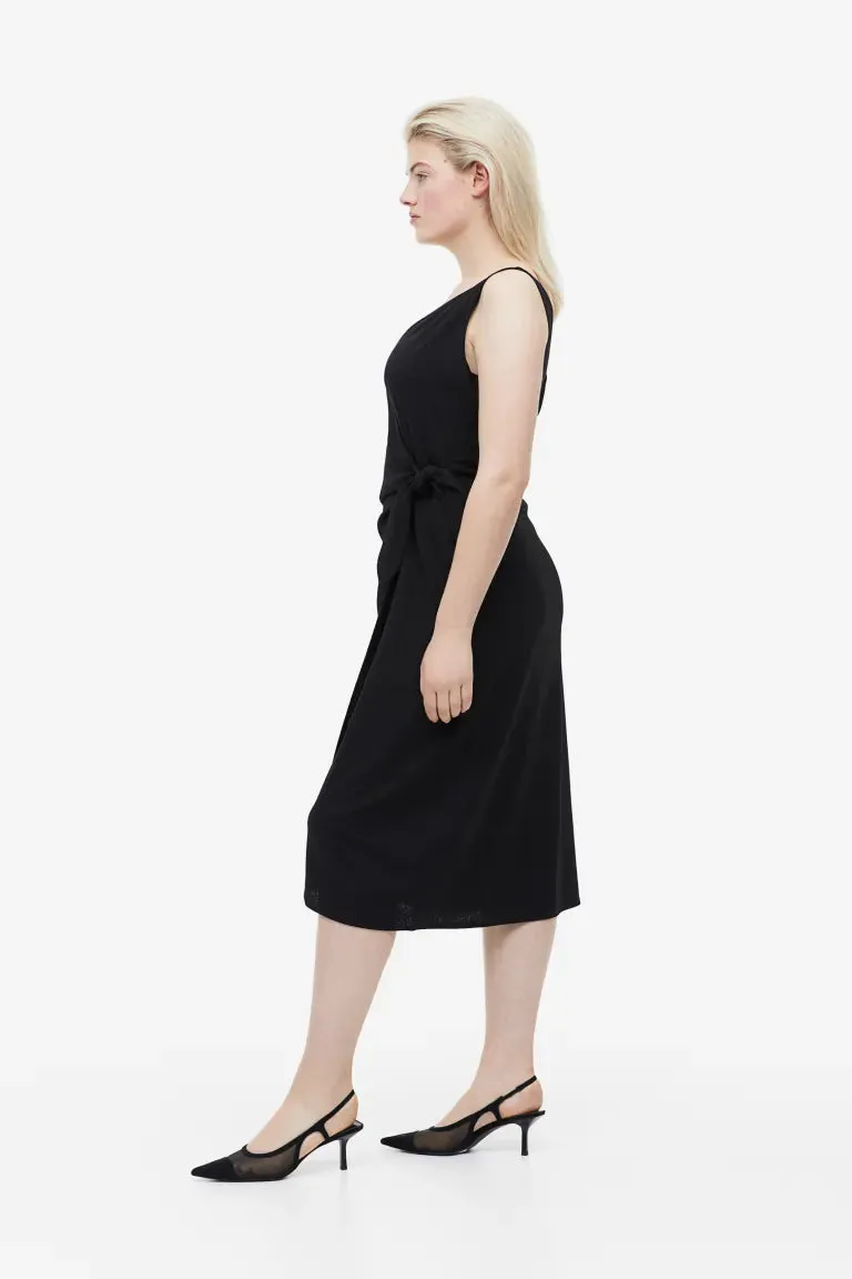 H&M V-neck wrap dress, black