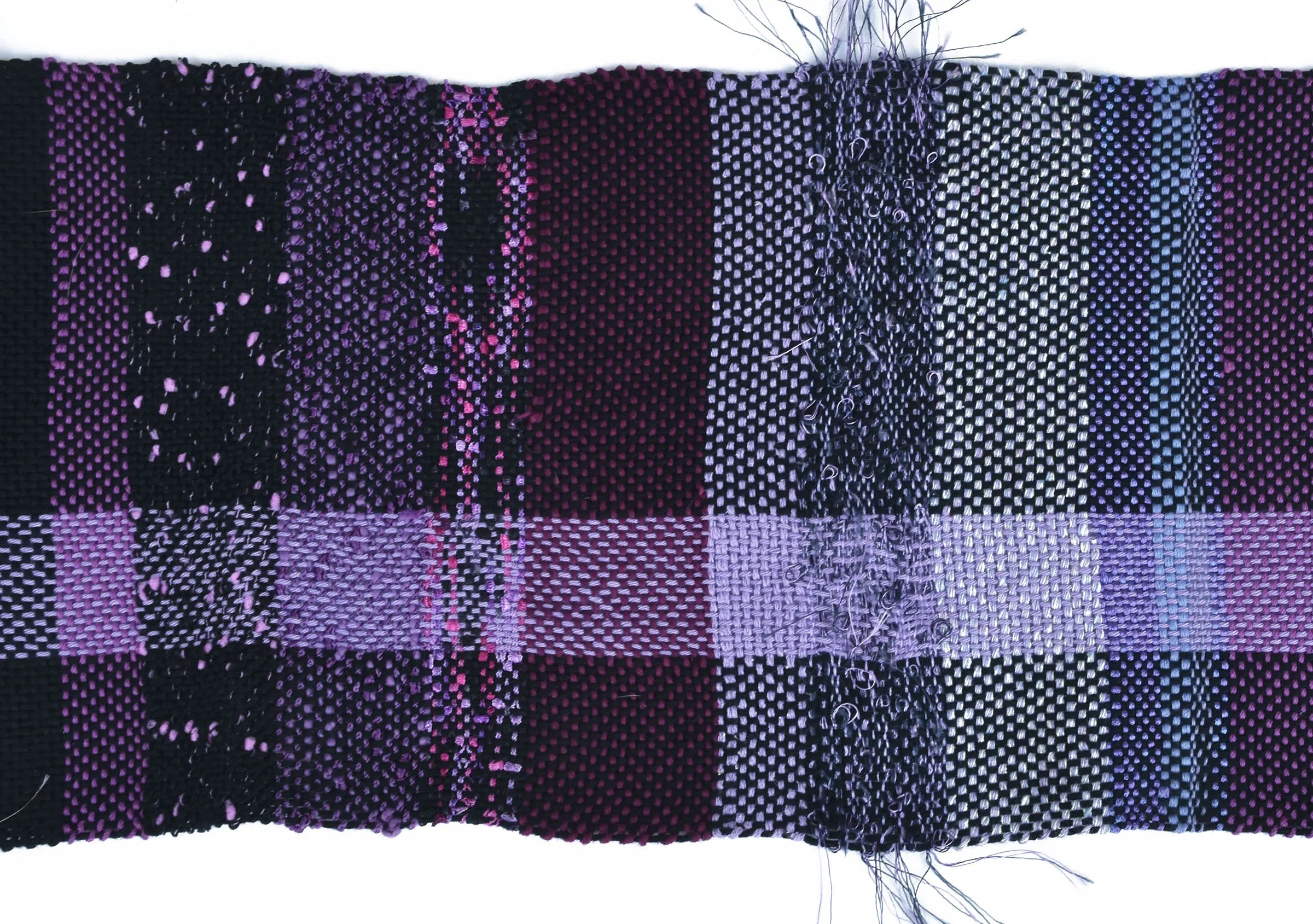 Handwoven Scarf, "Purple Night," 8.5 x 75 inches