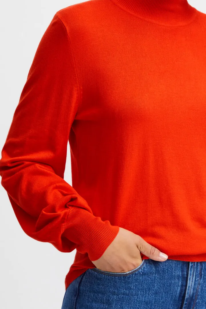 Ichi Ihmafa Turtle Neck Jumper Orange