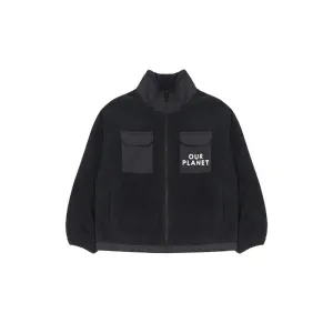 Jelly Mallow Our Planet  Fleece Zip-up Jacket Black