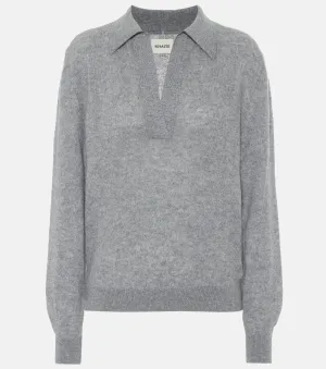 KHAITE Cashmere Blend Jo Sweater, Gray