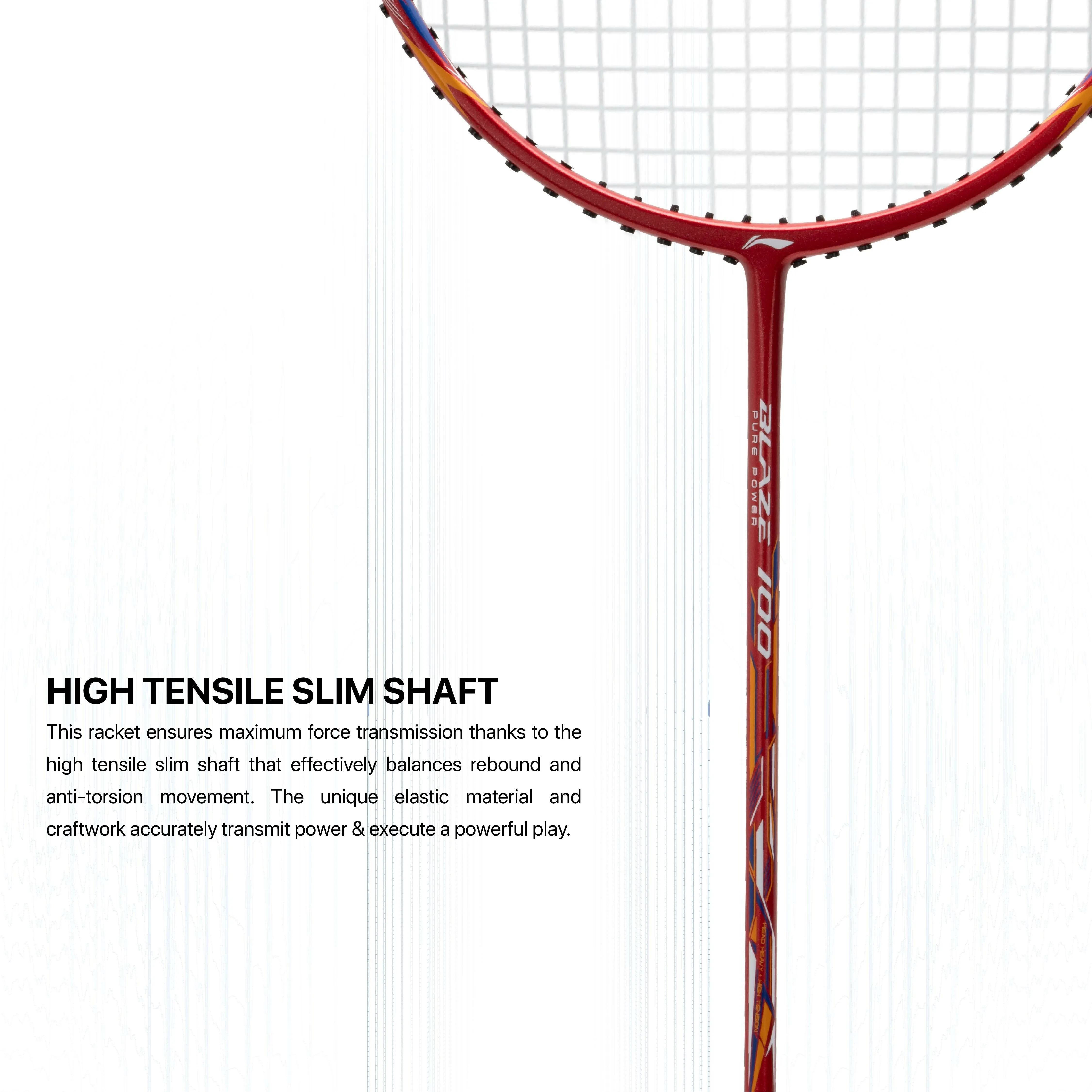 Li-Ning Blaze 100 Strung Badminton Racquet (Red)