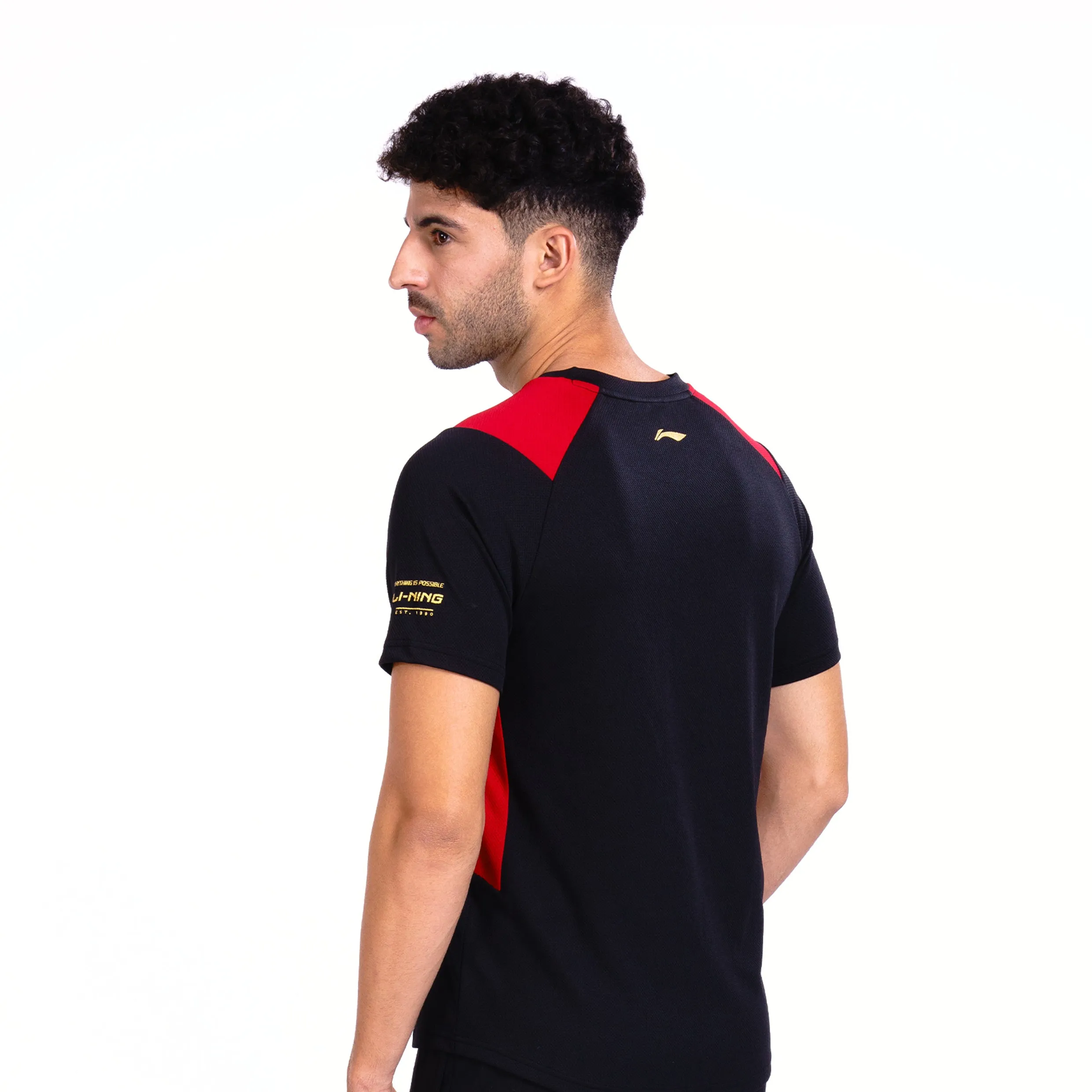 Li-Ning Flip Side T-Shirt (BLACK/RED ; 3XS)