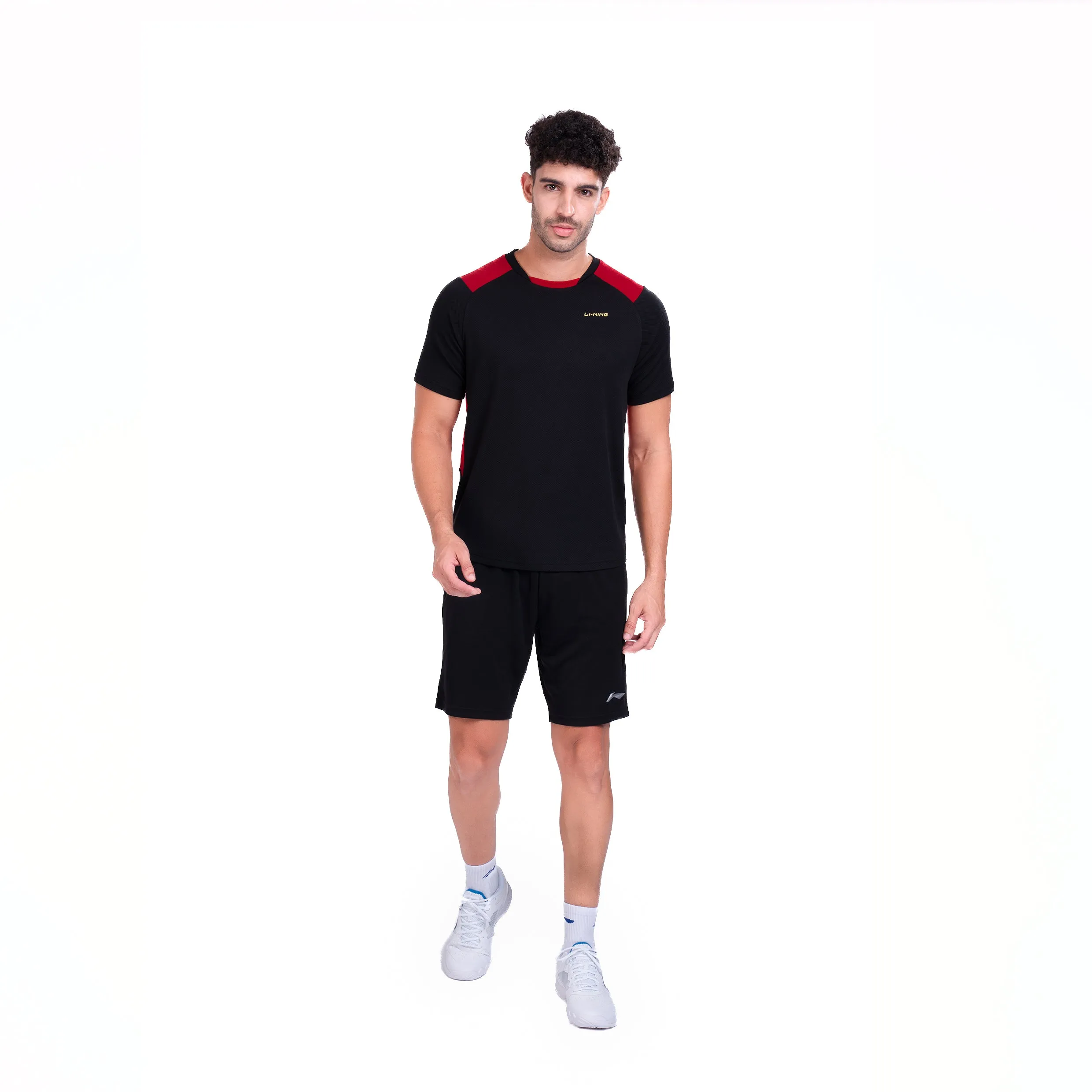 Li-Ning Flip Side T-Shirt (BLACK/RED ; 3XS)