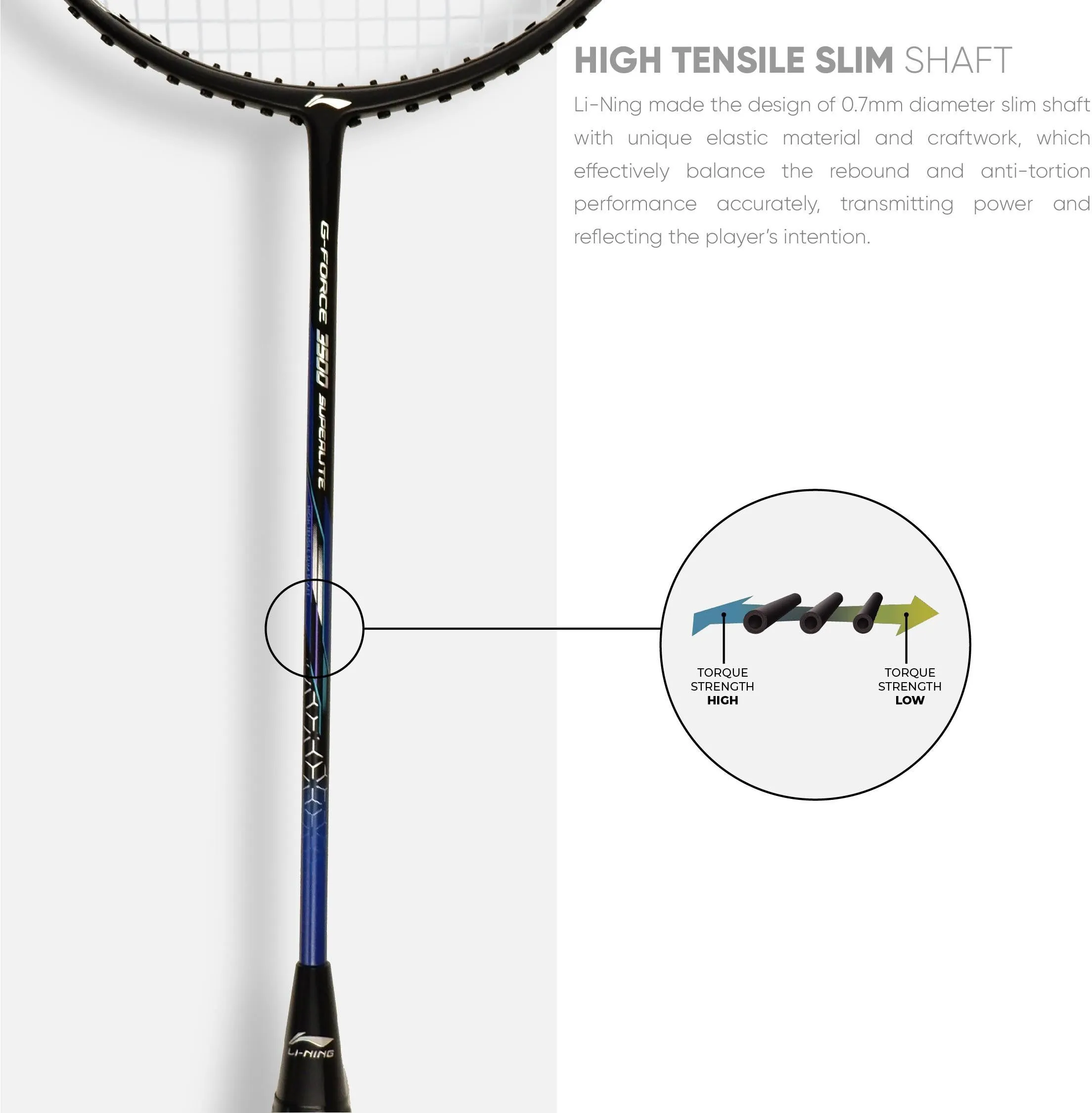 Li-Ning G-Force 3500 Superlite Strung Badminton Racquet (Black / Green)