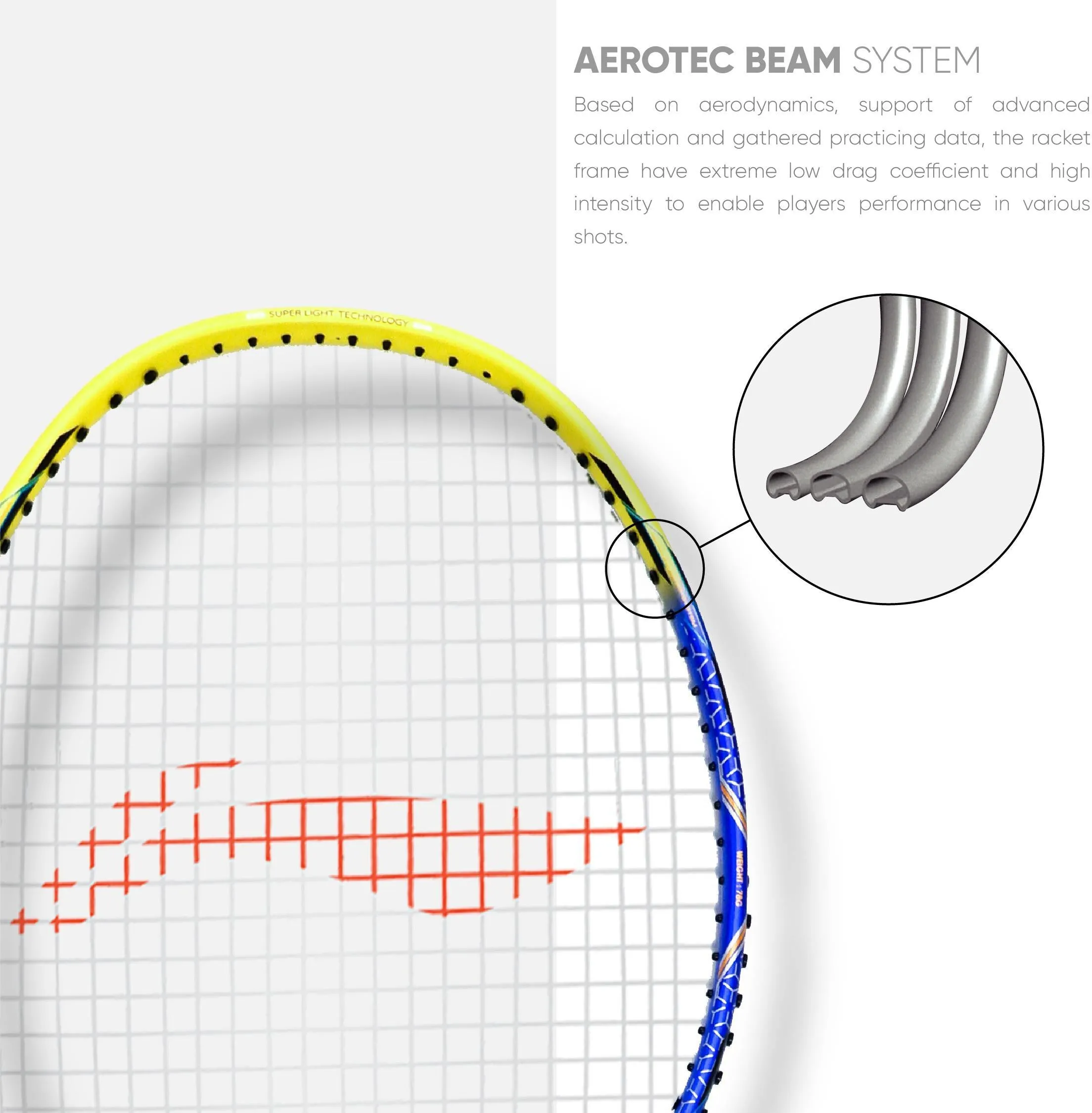 Li-Ning G-Force 3600 Superlite Strung Badminton Racquet (Blue / Yellow)