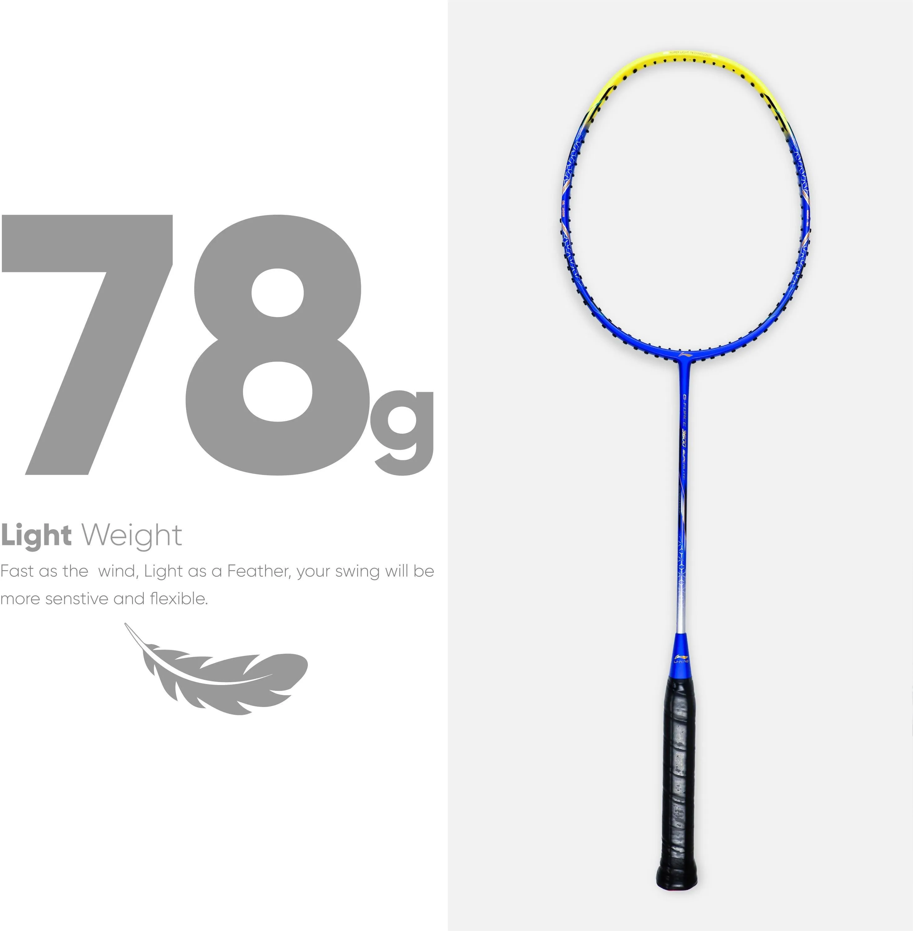 Li-Ning G-Force 3600 Superlite Unstrung Badminton Racquet (Blue / Yellow)