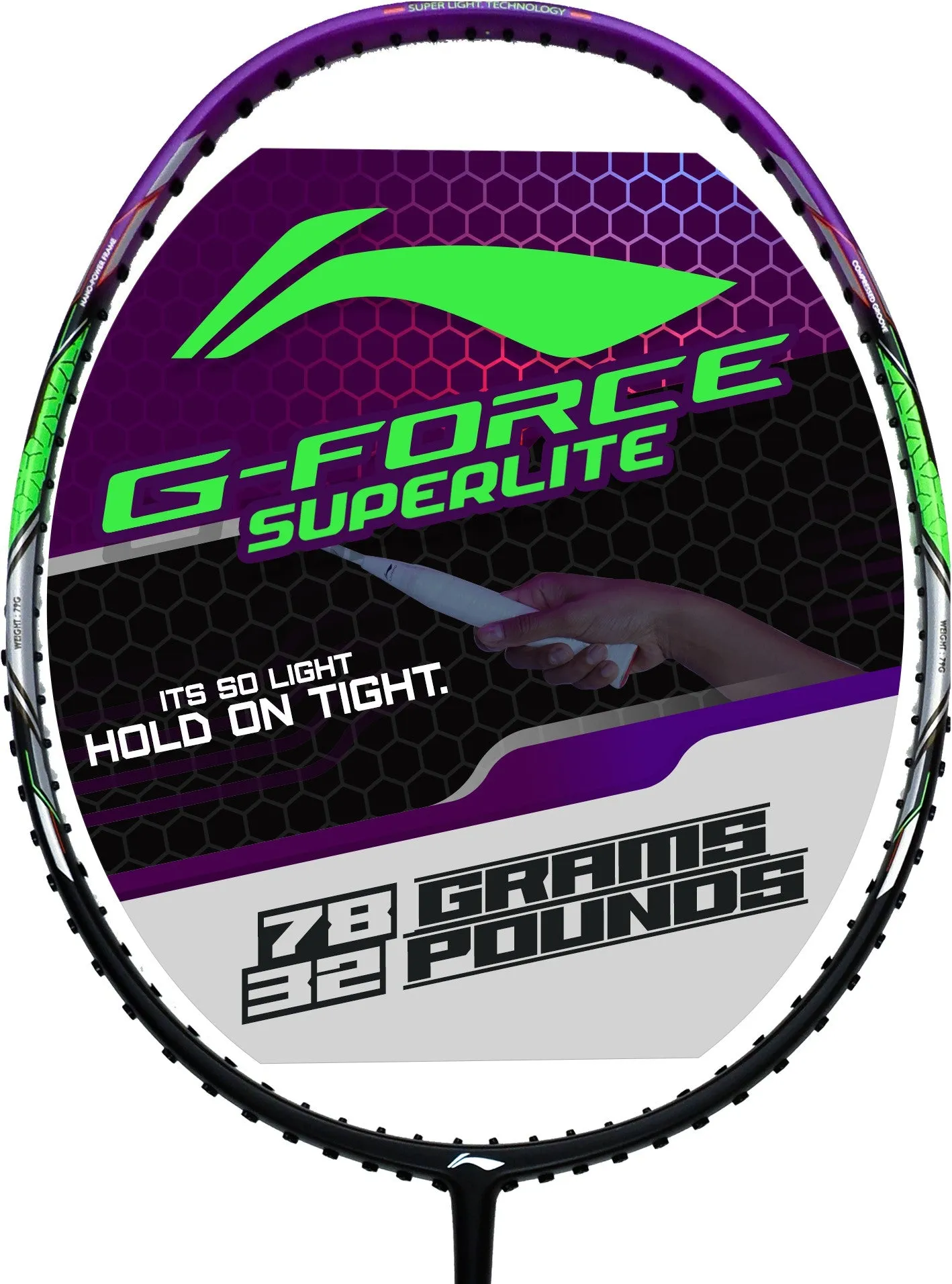 Li-Ning G-Force 3800 Superlite Unstrung Badminton Racquet (Black / Purple)