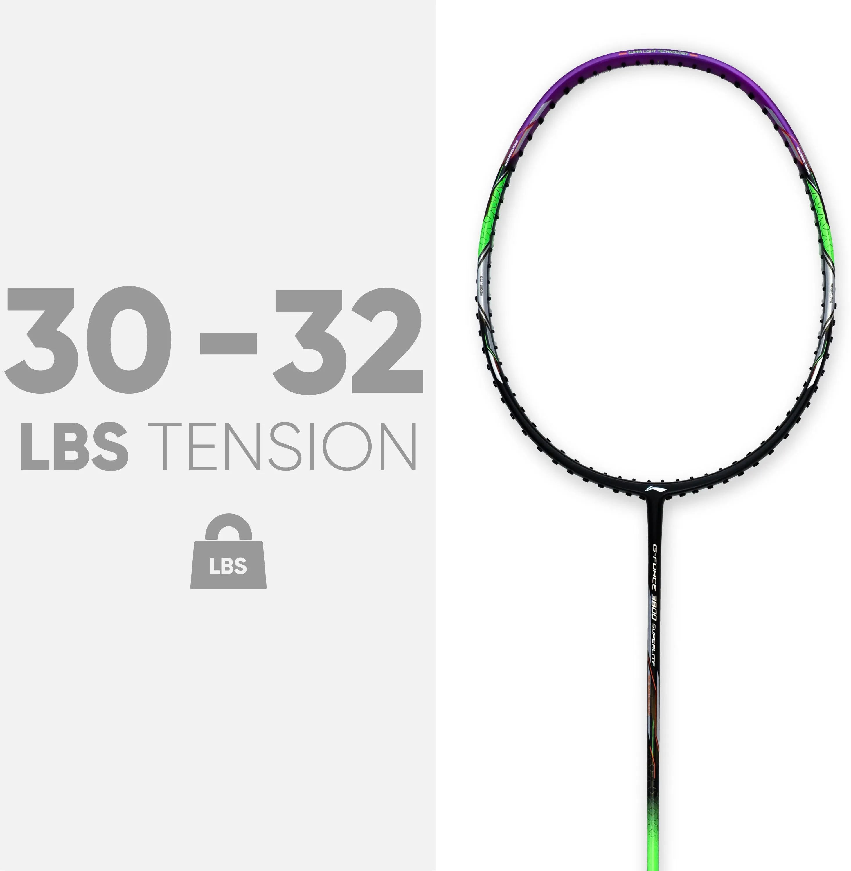 Li-Ning G-Force 3800 Superlite Unstrung Badminton Racquet (Black / Purple)