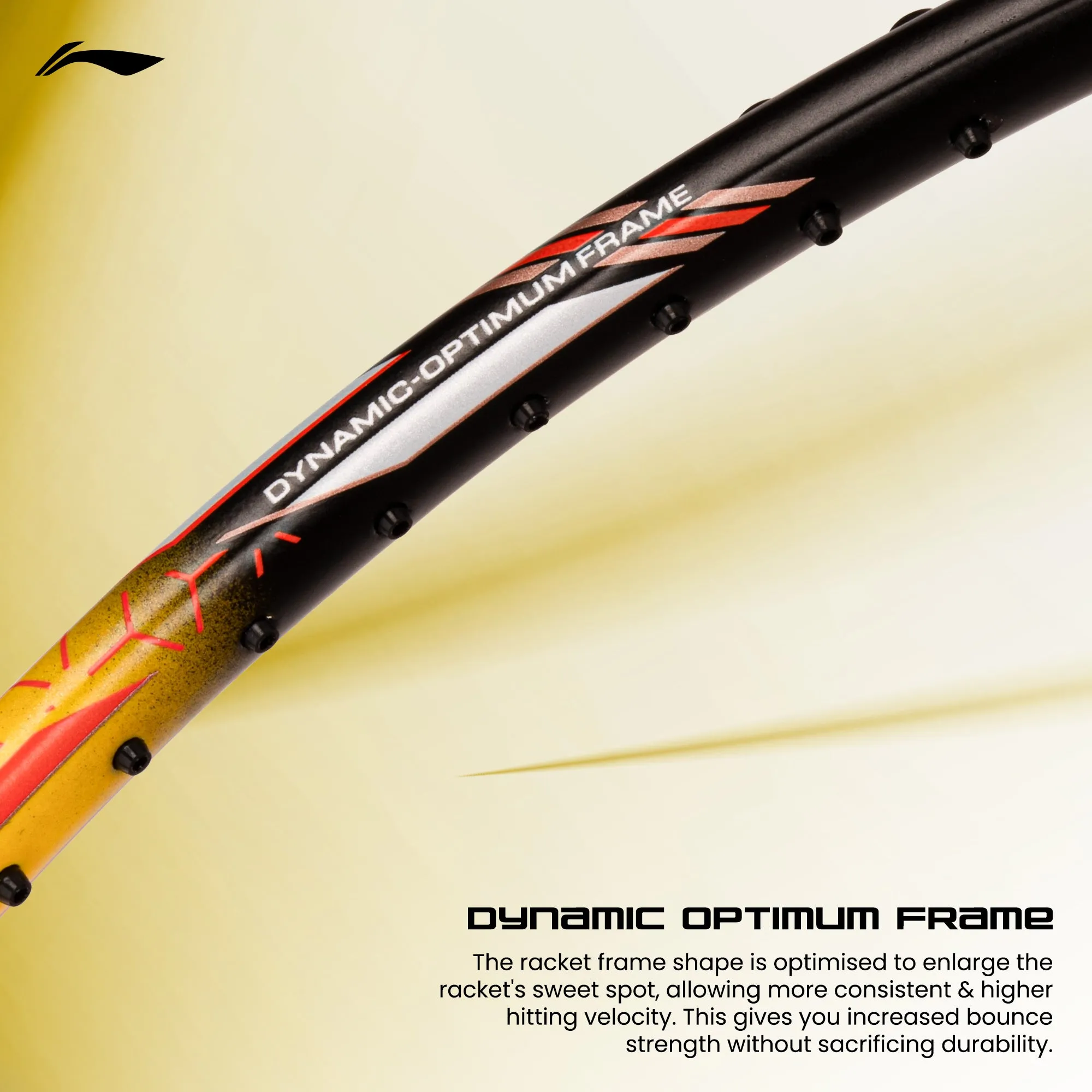 Li-Ning G-Force 5800 Superlite / 78 grams / G6 Unstrung Badminton Racquet (Black / Yellow / Red)