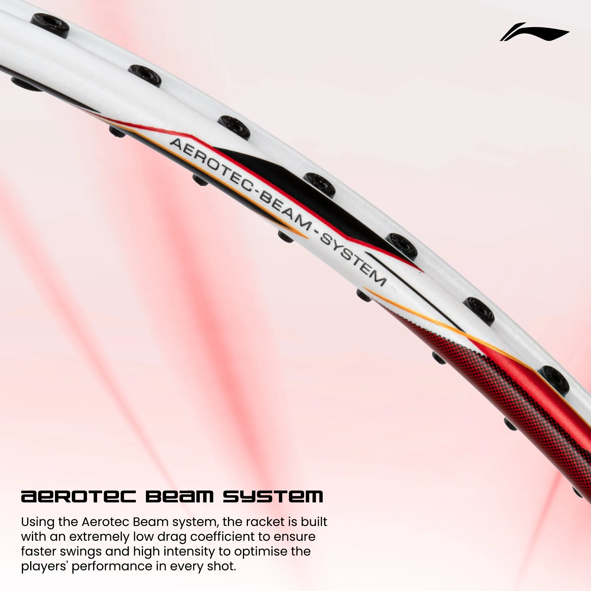 Li-Ning G-Force 5900 Superlite Strung Badminton Racquet (White / Red / Black)