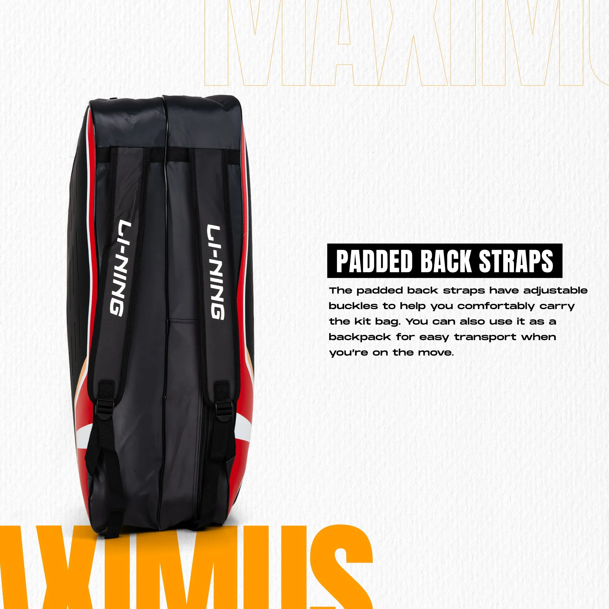 Li-Ning Maximus Lite Kit Bag (Black) (Size - M/50 L)