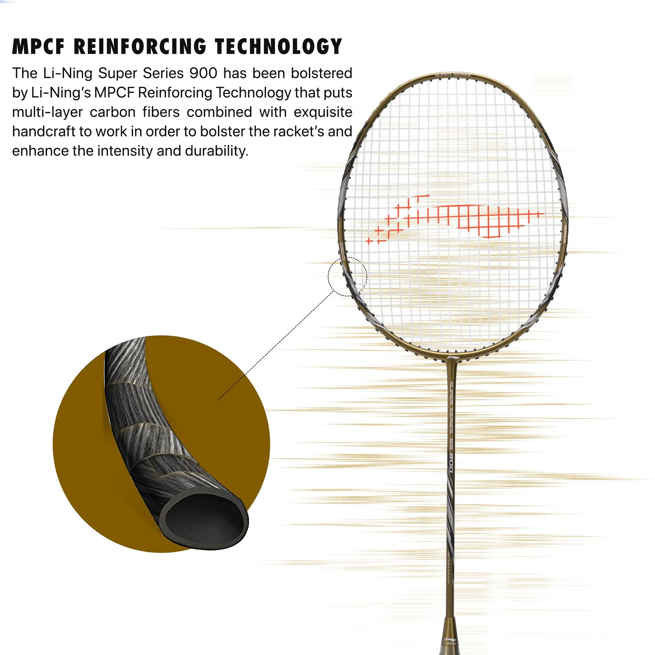 Li-Ning Super Series 900 Strung Badminton Racket (84 gms, Olive Gold/Grey, free cover) Strung Badminton Racquet (Multicolor)