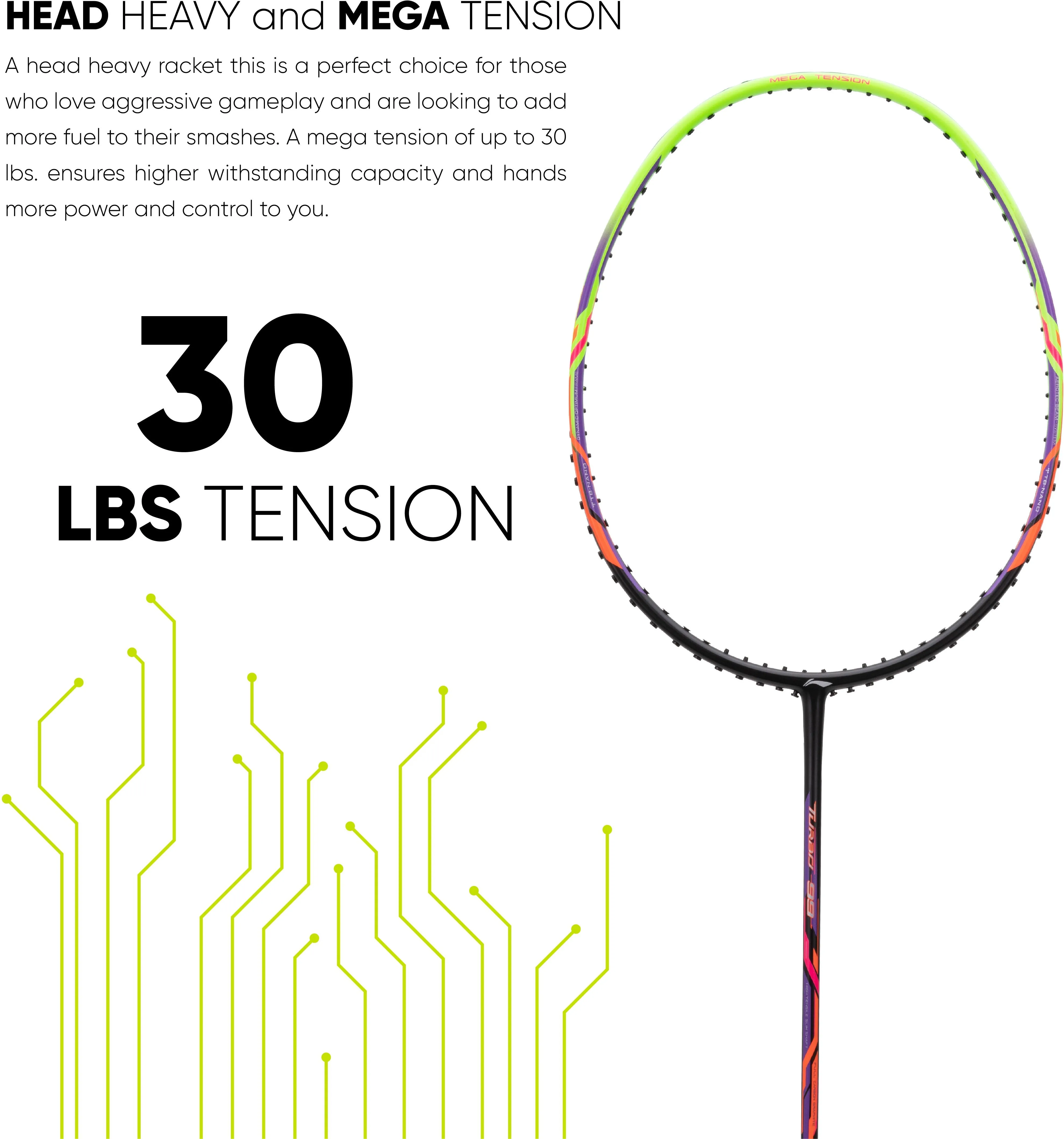 Li-Ning Turbo 99 Unstrung Badminton Racquet (Black / Green)