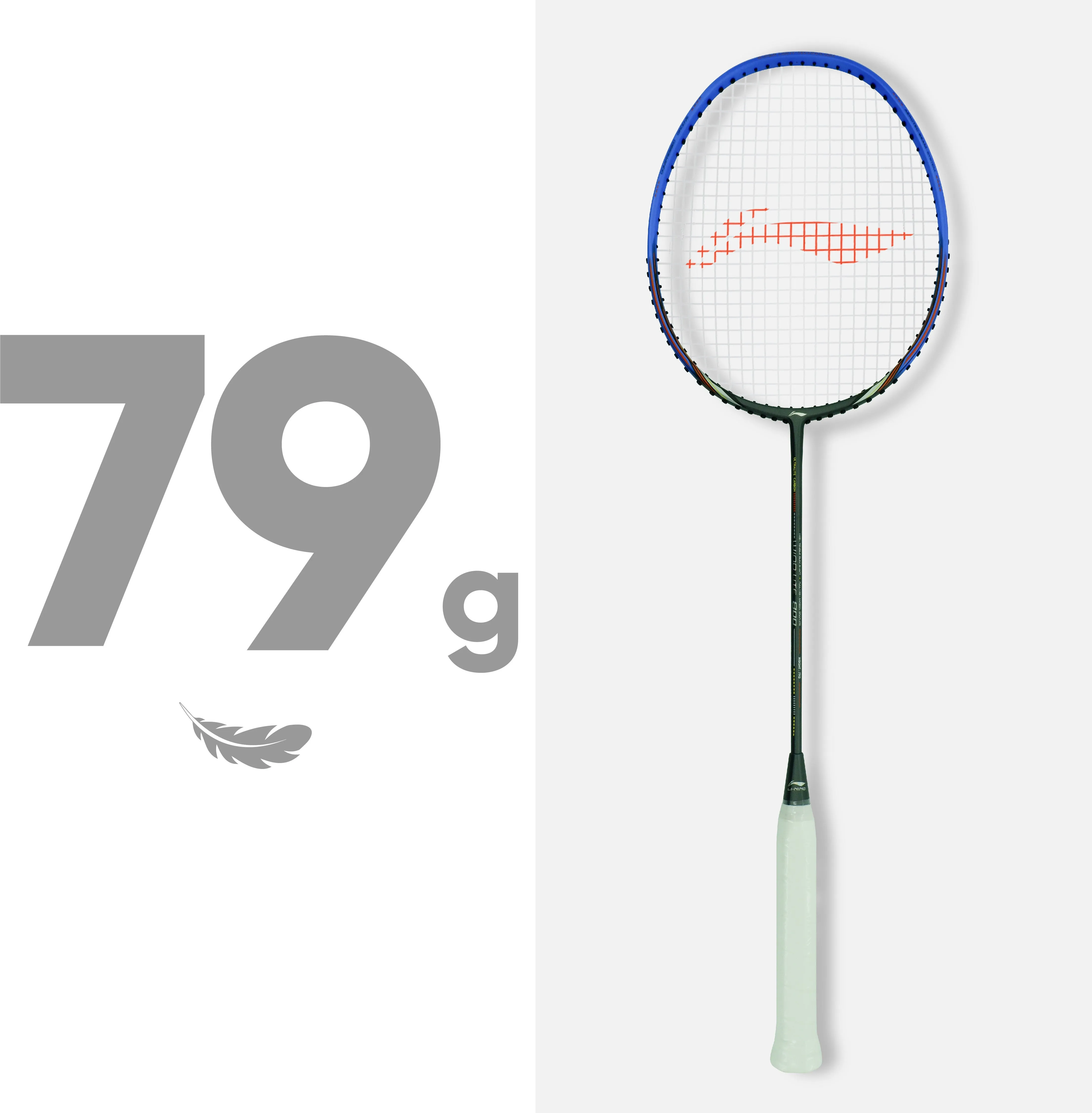 Li-Ning Wind Lite 800 Strung Badminton Racquet (Grey / Blue)