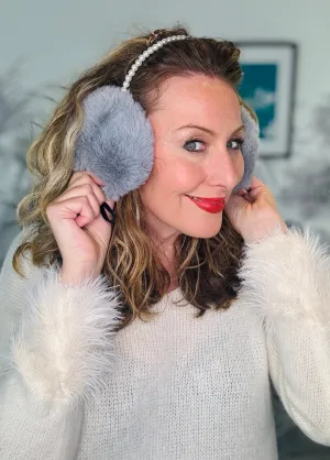 Luxury Faux Fur Earmuffs with Pearl Detail