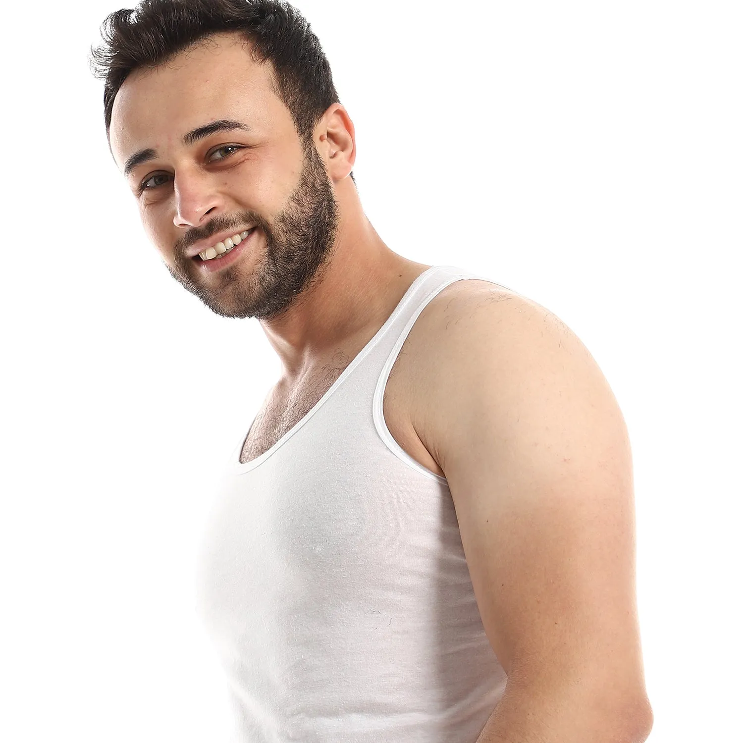 Lycra Sleeveless Undershirt For Men - White