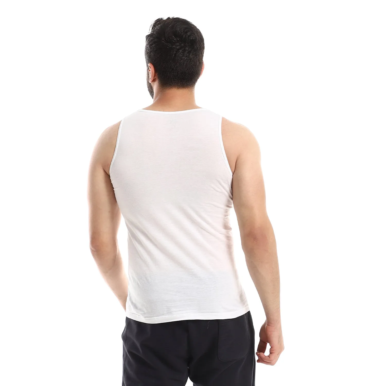 Lycra Sleeveless Undershirt For Men - White