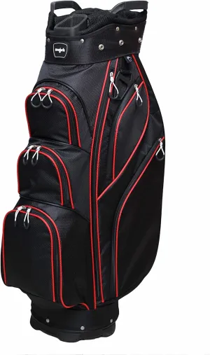 Majek Premium Black Red Golf Bag 9.5 inch 14-Way Friendly Separator