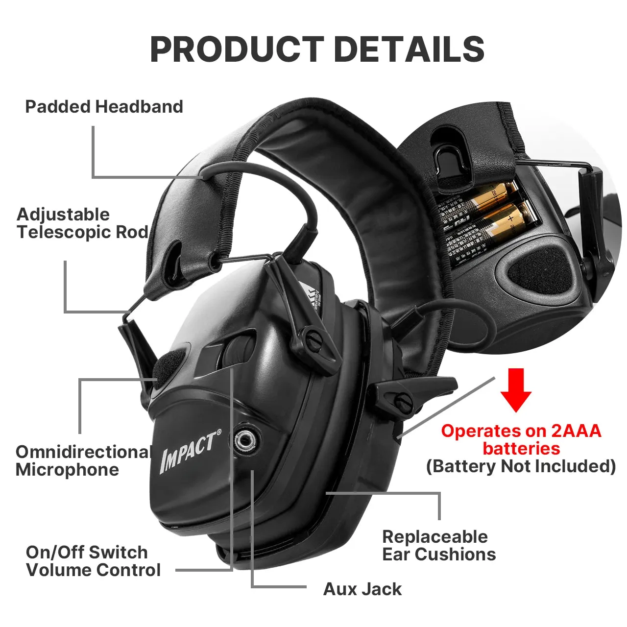 Outdoor Sports Anti-noise Impact Sound Amplification Electronic Shooting Earmuff Tactical Hunting Hearing Protective Headset