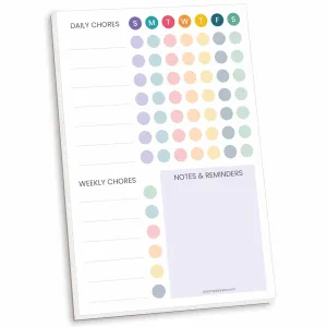 Planning Pad, 6" x 9", Chore Pad with Magnets, Bright