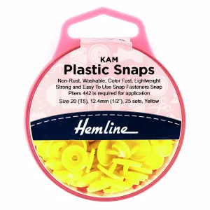 Plastic Snap Fasteners: 25 Sets x 12.4mm (Size 20)