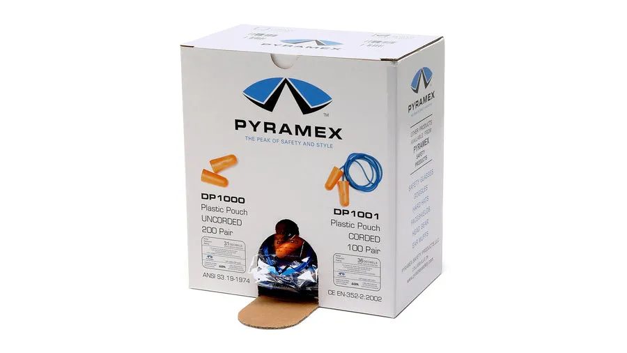 Pyramex 31 dB NRR Corded Taper Fit Disposable Earplug, (Pair)