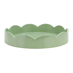 Sage Green Round Scalloped Tray