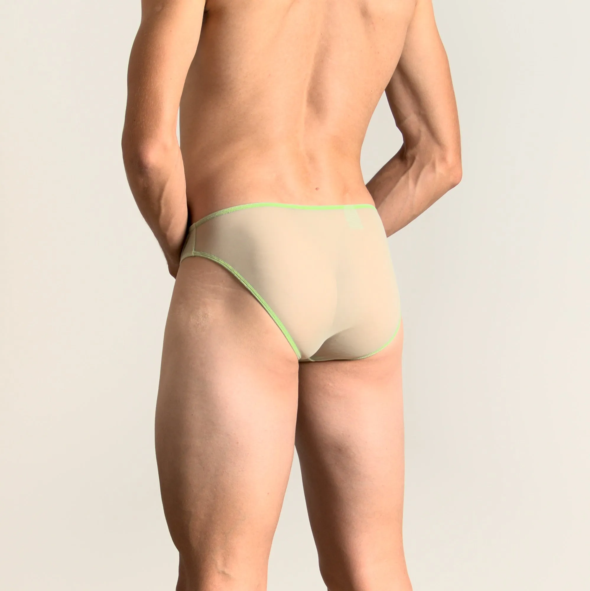 See Through Bikini Brief Green