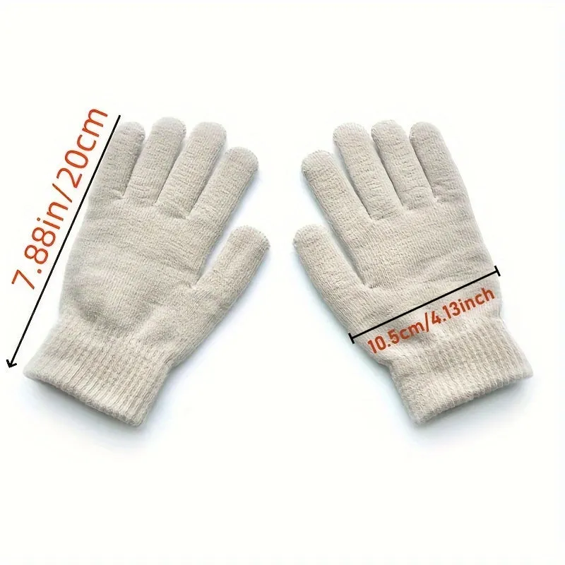 Set of 2 Unisex Thermal Winter Mittens - Soft, Stretchy, and Warm Jacquard Knit Polyester Gloves with Elasticized Cuffs, Hand Washable, Ideal for Cold Weather, Outdoor Activities, and Daily Use