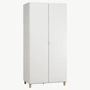 Simple Two-Door Wardrobe White