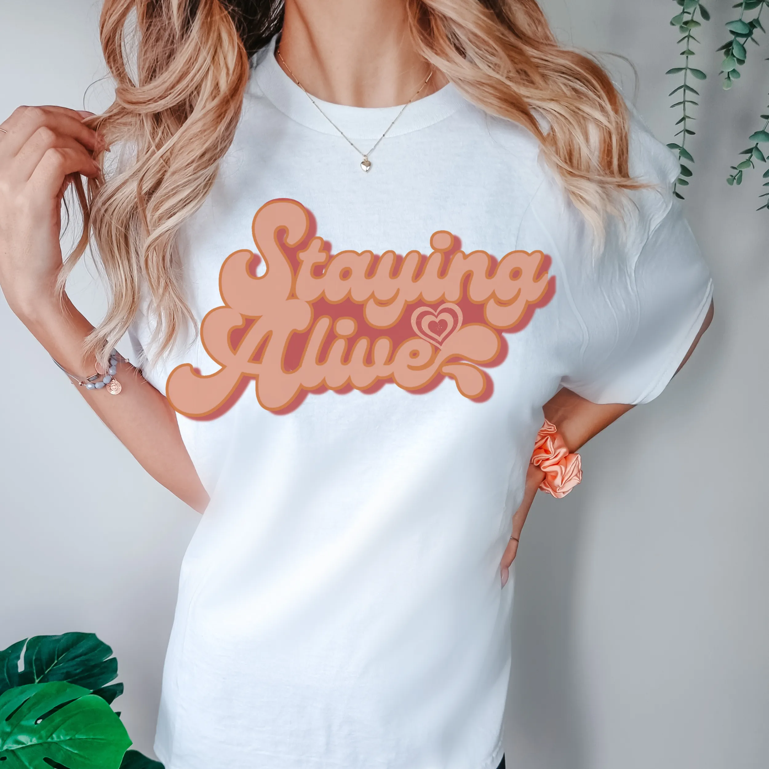 Staying Alive Seventies Tee, 70's Comfort Colors® T-shirt, Spring1970's Retro Design T-Shirt in Six Colors, Trendy Summer Seventies Tee