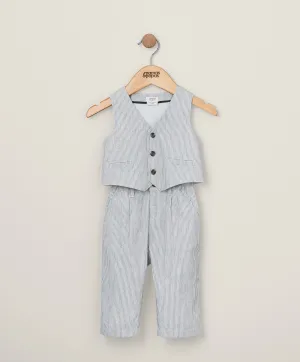 Stripe Waistcoat & Trousers Outfit Set