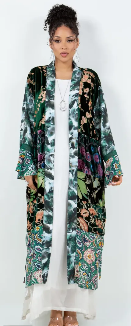 Sunheart  Boho Long Jacket Hippie Chic Resort Wear Sml-3X 