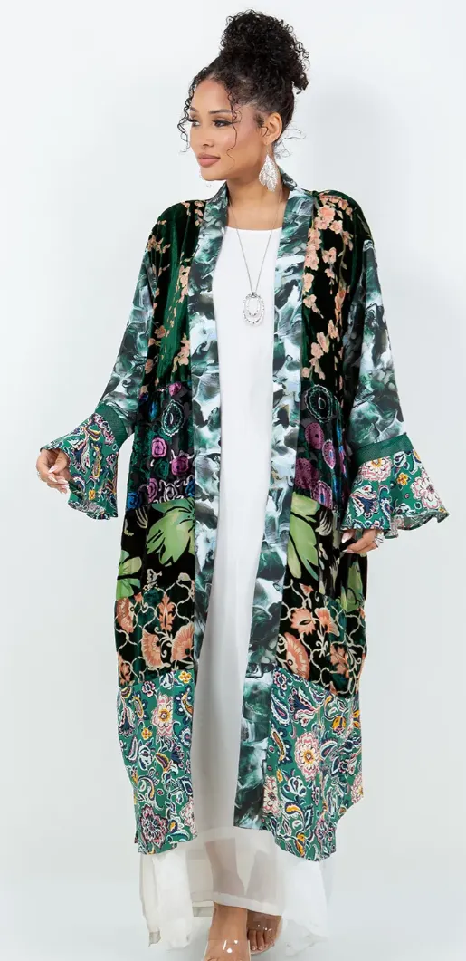 Sunheart  Boho Long Jacket Hippie Chic Resort Wear Sml-3X 