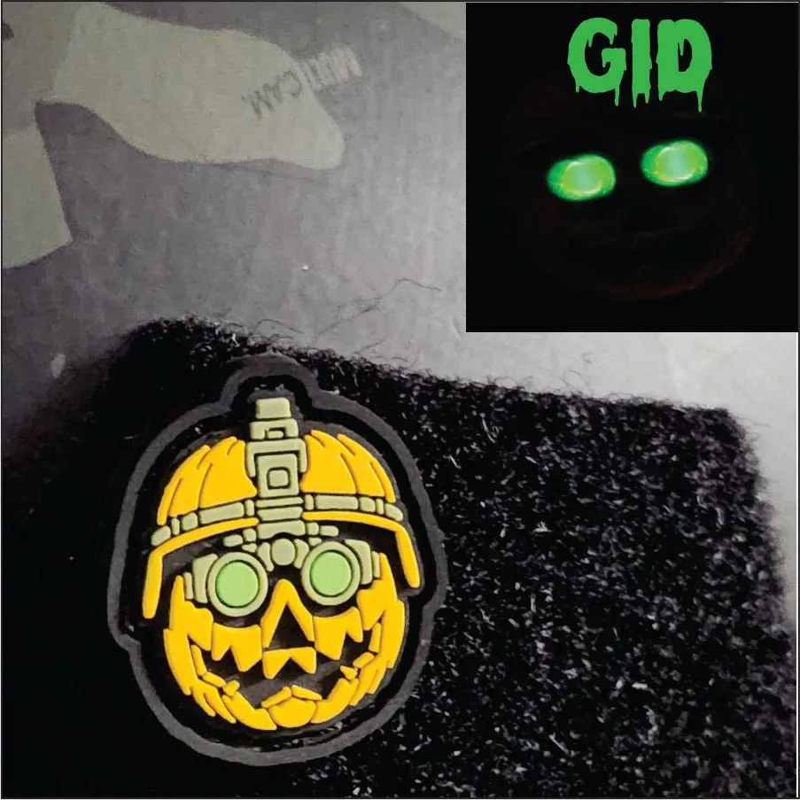 Tactical Pumpkin Glow in the Dark Nods Ranger Eye - 1x1 PVC Patch