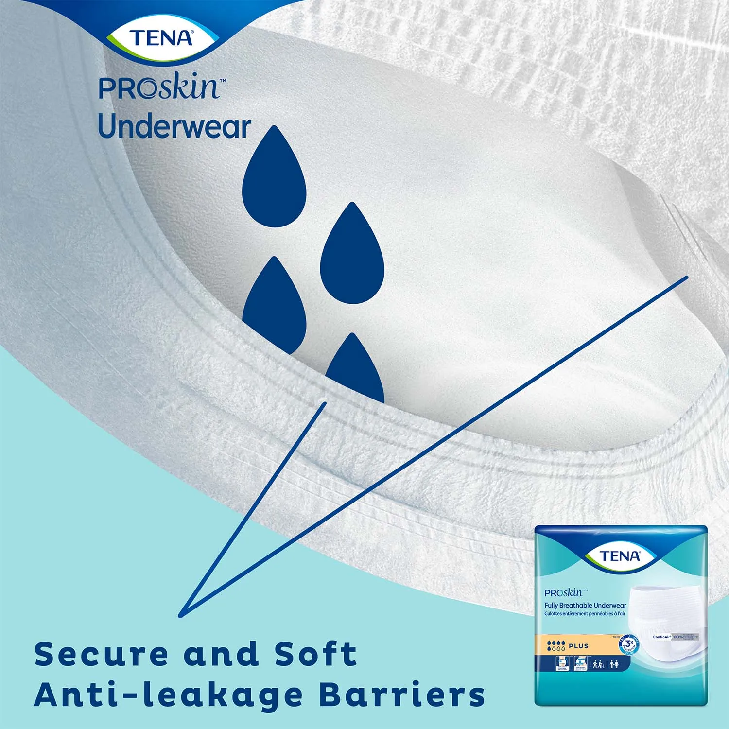 TENA Plus Protective Incontinence Underwear 55"- 66", Moderate Absorbency, Unisex, X-Large, 14 Count