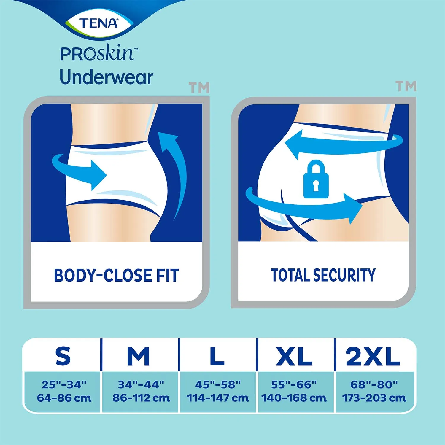 TENA Plus Protective Incontinence Underwear 55"- 66", Moderate Absorbency, Unisex, X-Large, 14 Count