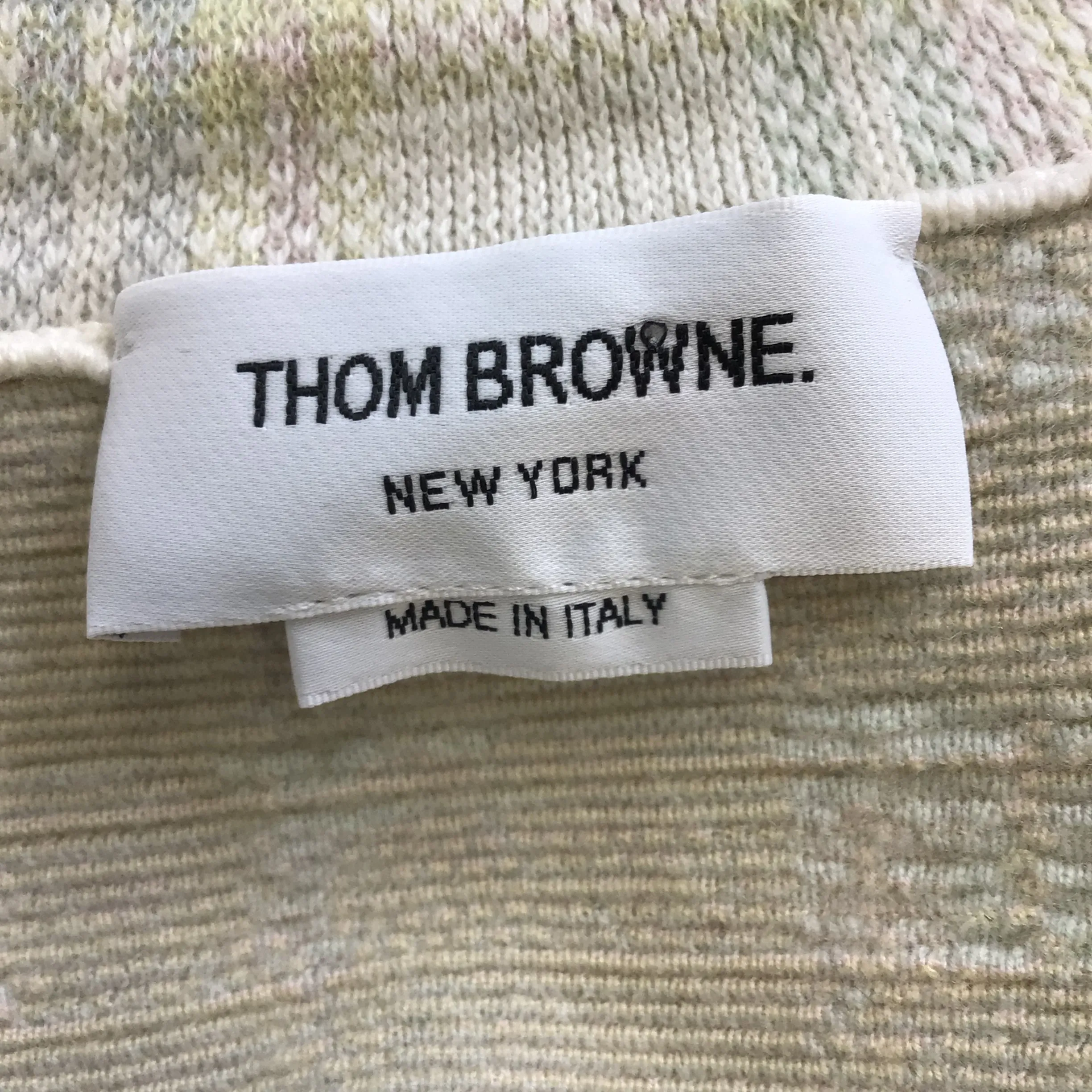 Thom Browne Pastel Multi Plaid Cashmere Knit Cardigan Sweater