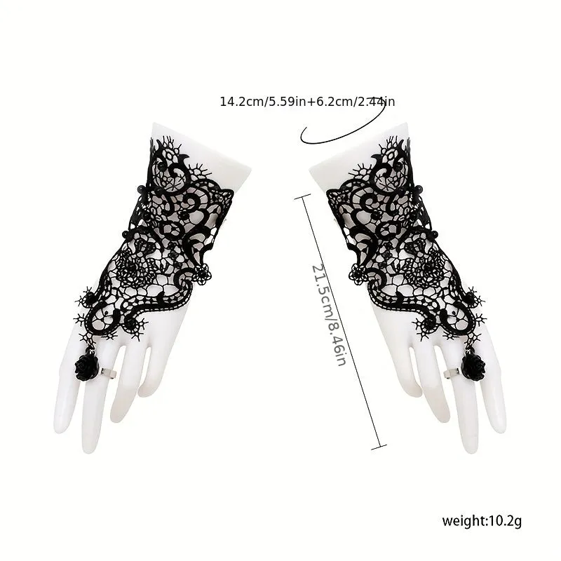 Vintage Lace Fingerless Glove for Wedding Dress Baroque Bridal