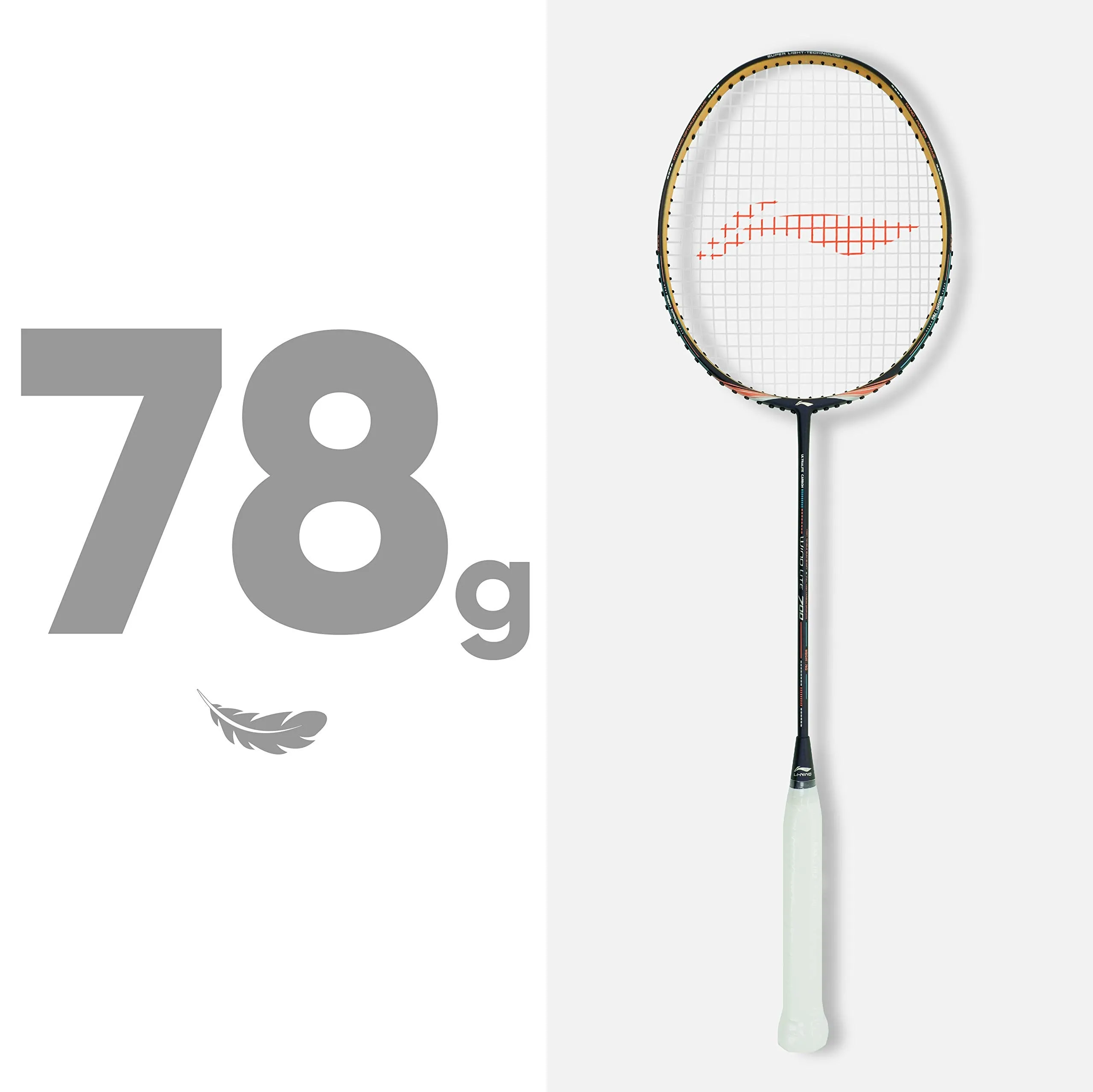 Wind Lite 700 Carbon Fibre Strung Badminton Racket with Free Full Cover (Purple/Peach)