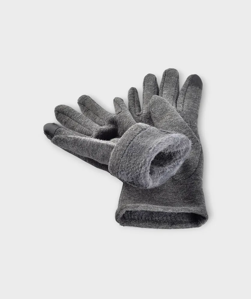 Womens Gloves with Touchscreen Fingers Fleece Lined Stretch Buttons On Cuff