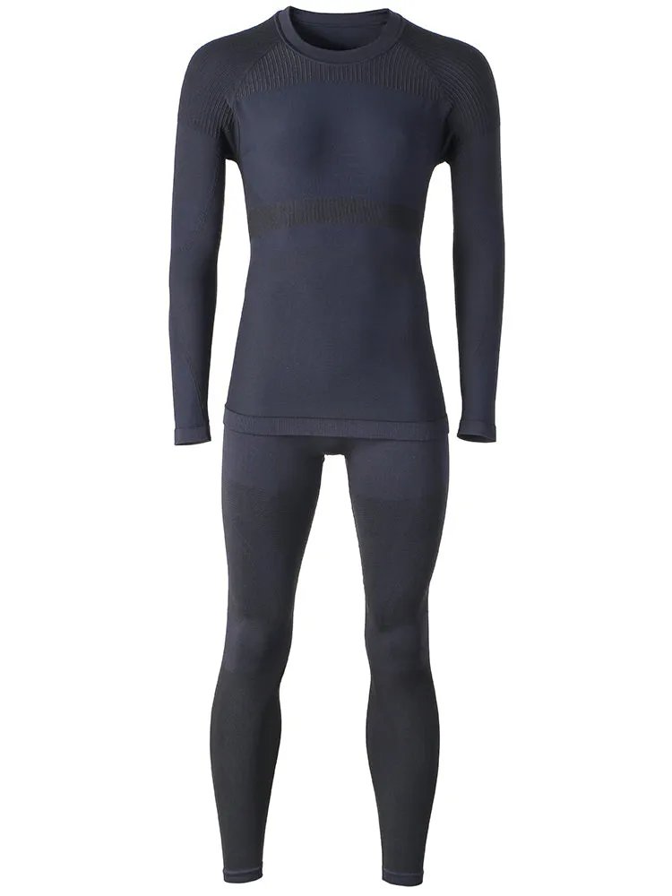 Women's Winter Grey Ski Thermal Underwear Set Wicking Quick-Drying