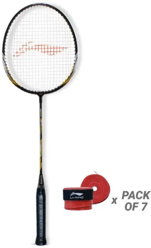 XP-IV Strung Badminton Racket With Free Head Cover | Pack of 7 Grip